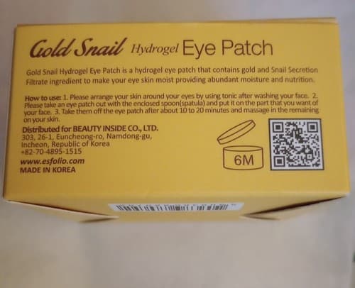 NEW Korean Esfolio Gold Snail Hydrogel Eye Patch Wrinkle 90g 60 Sheets - Thumbnail 5