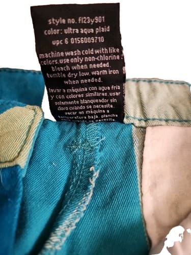 Faded Glory Ultra Aqua Plaid Shorts Size 10 Women Check Pockets Cuffed Hem. - Thumbnail 5