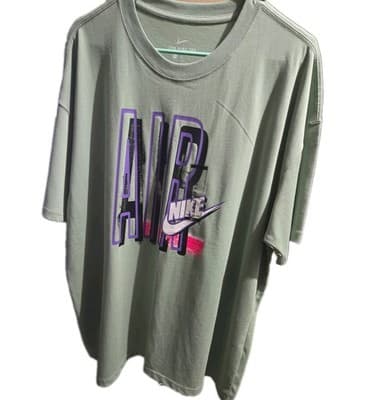 NWT Nike Men’s The Nike Tee Mint Green Purple Logo Size XL - Thumbnail 2