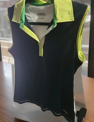 Annika Cutter & Buck Womens Tank Top Size Medium Blue Green Diamonds Sleeveless - Thumbnail 4