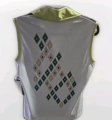 Annika Cutter & Buck Womens Tank Top Size Medium Blue Green Diamonds Sleeveless - Thumbnail 3