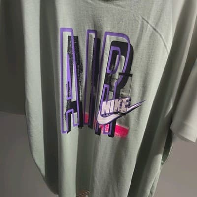 NWT Nike Men’s The Nike Tee Mint Green Purple Logo Size XL - Thumbnail 3