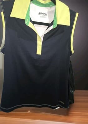 Annika Cutter & Buck Womens Tank Top Size Medium Blue Green Diamonds Sleeveless - Image 1