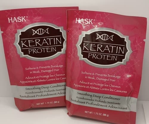 Hask KERATIN PROTEIN Smoothing Deep Conditioner- Lot of 2 Pks: 1.75 oz each. NEW - Image 1