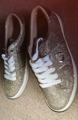 Guess ANYWAY Womens GOLD Rhinestone Sneakers LADIES US 10× M #30528. - Thumbnail 2