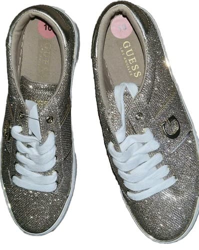 Guess ANYWAY Womens GOLD Rhinestone Sneakers LADIES US 10× M #30528. - Thumbnail 3