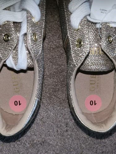 Guess ANYWAY Womens GOLD Rhinestone Sneakers LADIES US 10× M #30528. - Thumbnail 8