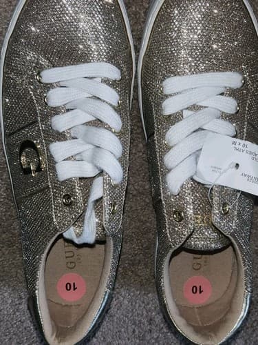 Guess ANYWAY Womens GOLD Rhinestone Sneakers LADIES US 10× M #30528. - Thumbnail 9