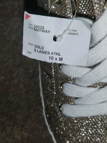 Guess ANYWAY Womens GOLD Rhinestone Sneakers LADIES US 10× M #30528. - Thumbnail 7