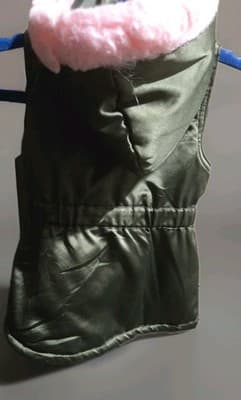 Juicy Couture Toddler 2t Puffer Vest Jacket Olive Green Faux Fur Hood Pockets. - Thumbnail 2