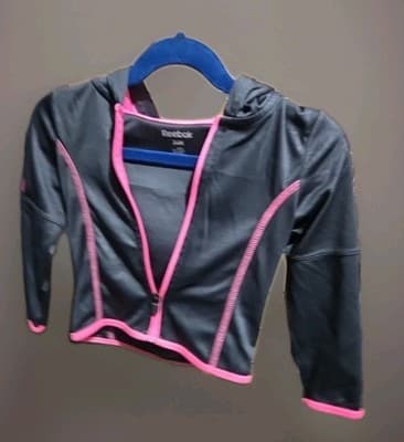 Reebok Little Girls Hoodie Size 24 Months Grey Pink Lightweight . - Thumbnail 3