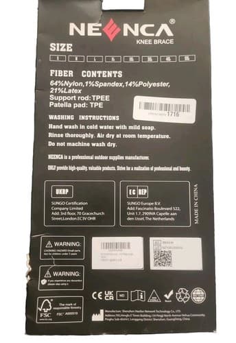 NEENCA - NEW - LG - GOLD - PROFESSIONAL COMPRESSION KNEE BRACE - FOR SPORTS - Thumbnail 5