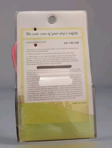 Retractable Dog Leash Pink 16.5 Feet / 5m Tape Weight Limit 33lbs - Thumbnail 2