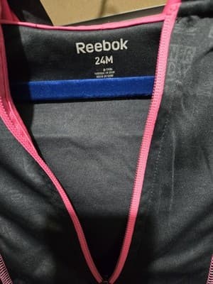 Reebok Little Girls Hoodie Size 24 Months Grey Pink Lightweight . - Thumbnail 4