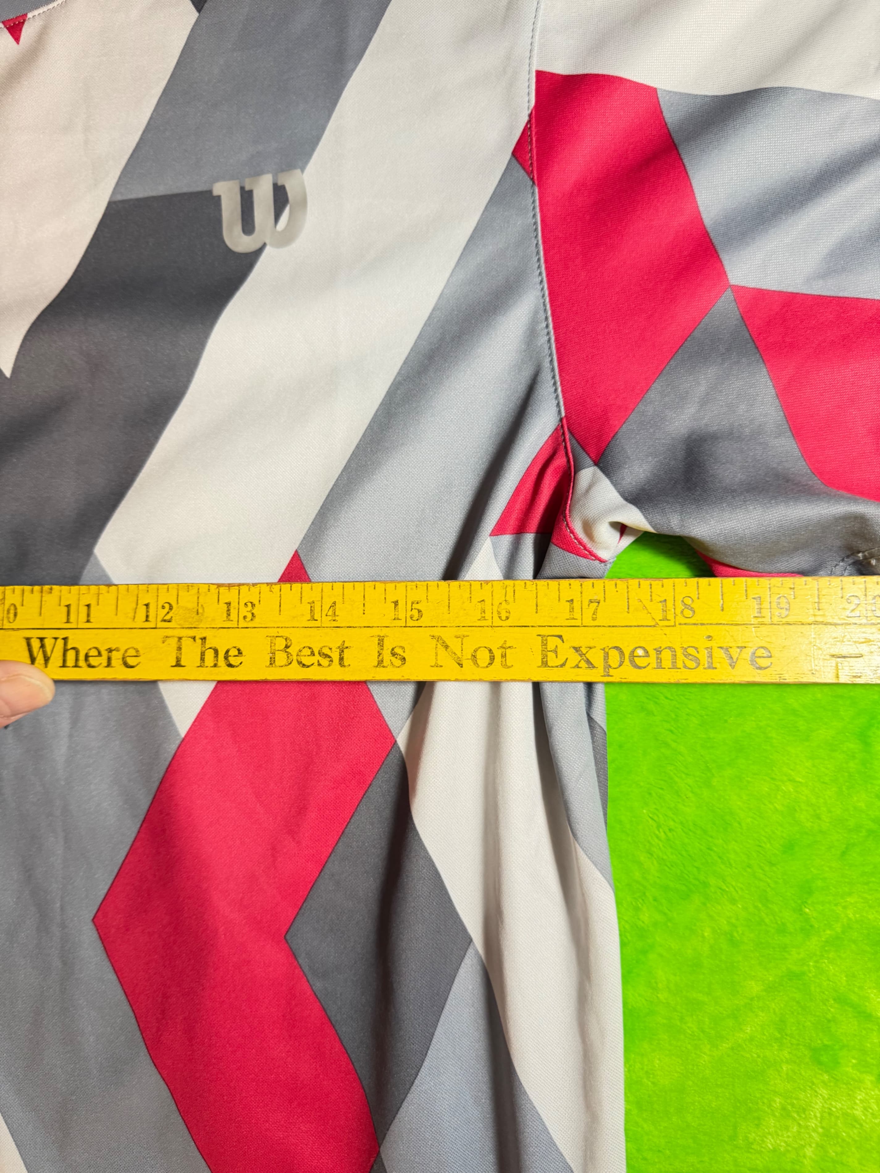 Wilson Men's Athletic Shirt, Size Large, Red/Gray Geometric Pattern - Thumbnail 6