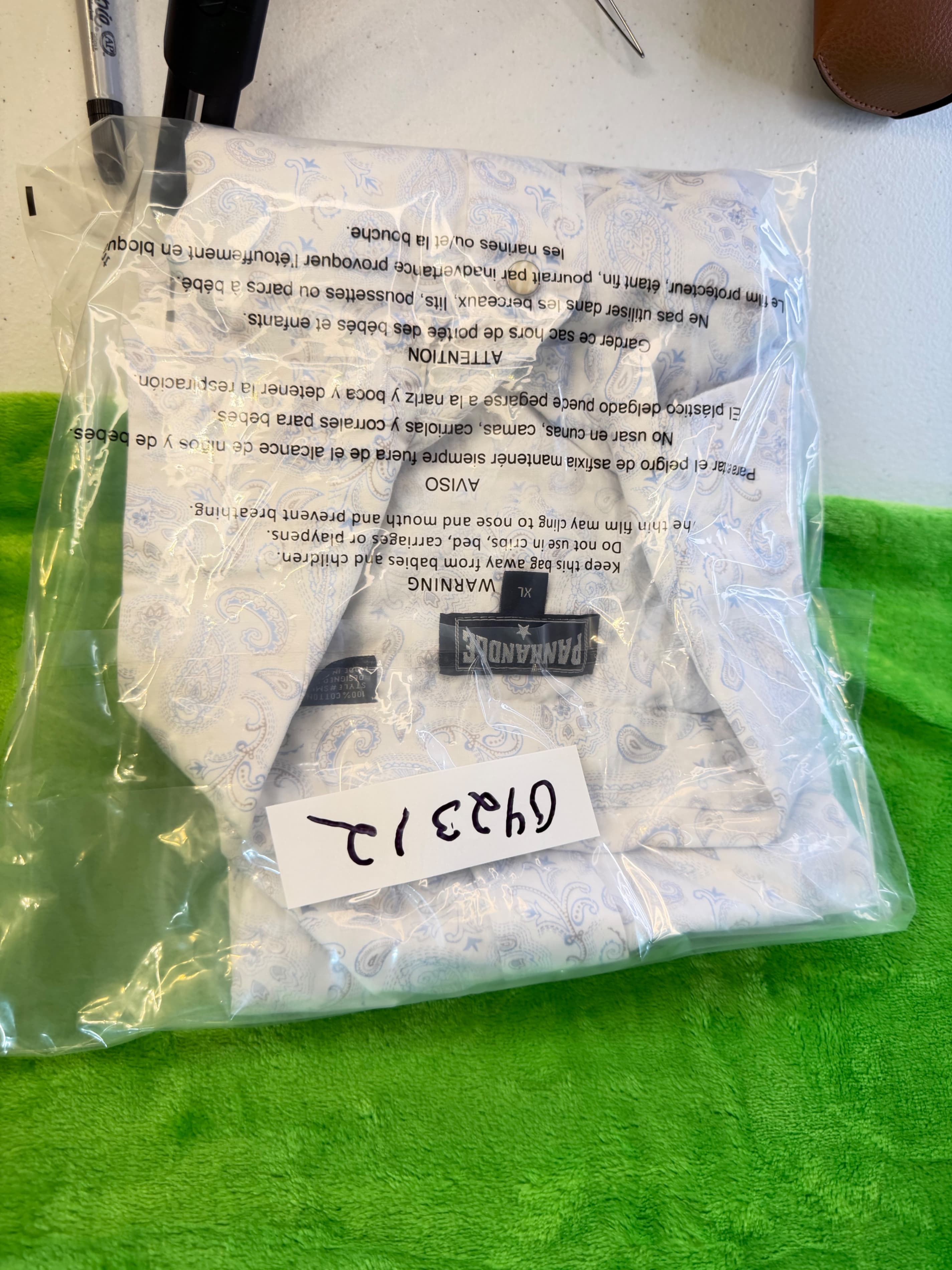 Panhandl Western Pearl Snap Shirt Mens XL Blue Paisley Cowboy Rodeo Short Sleeve - Thumbnail 9