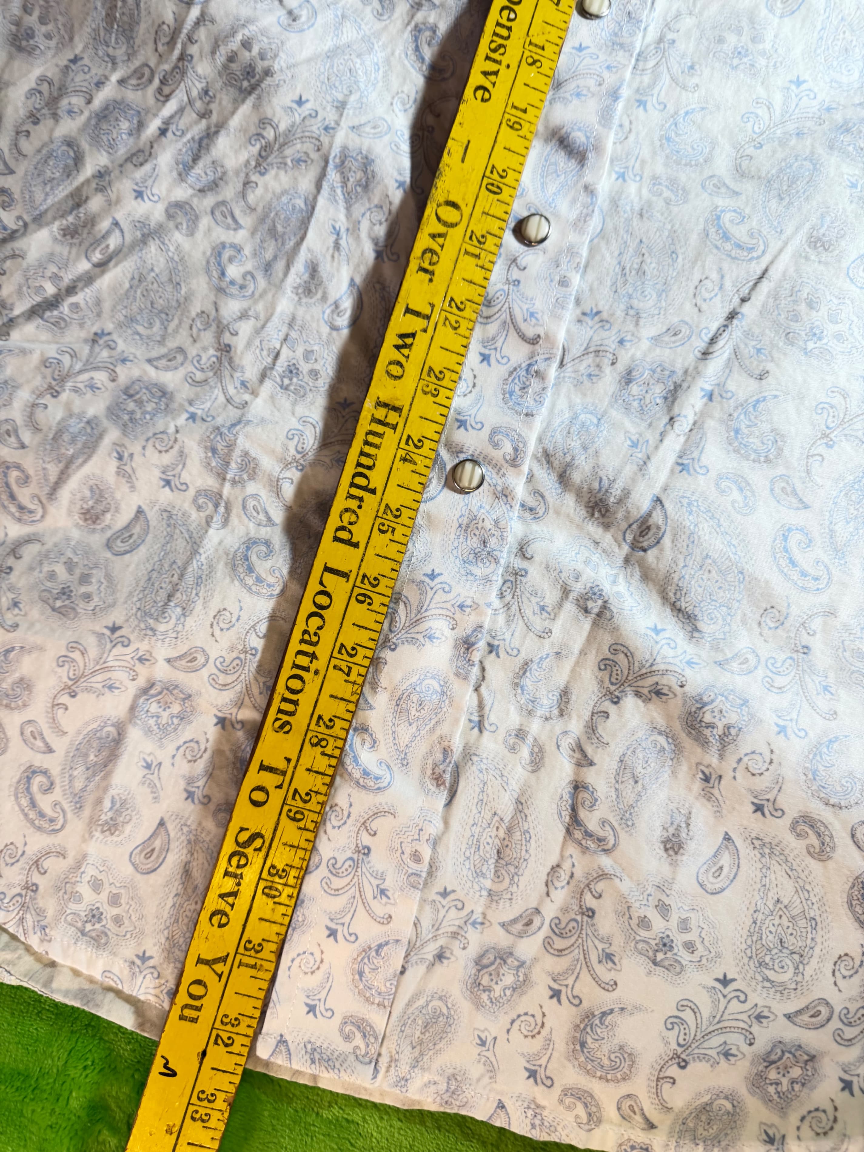 Panhandl Western Pearl Snap Shirt Mens XL Blue Paisley Cowboy Rodeo Short Sleeve - Thumbnail 8