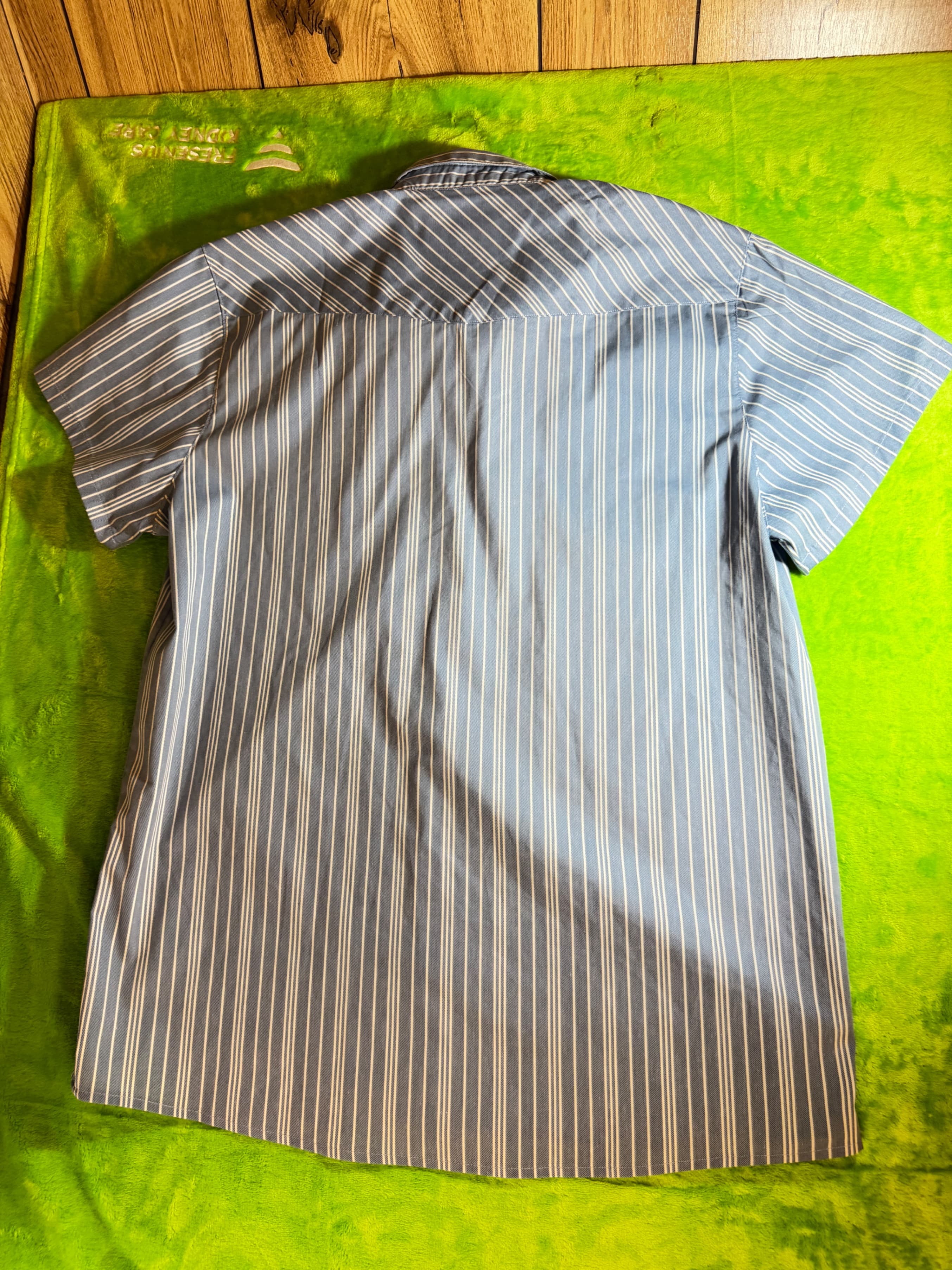 Cowkid Clothing Co Mens L Western Pearl Snap Shirt Blue Stripe Cowboy Rodeo - Thumbnail 2