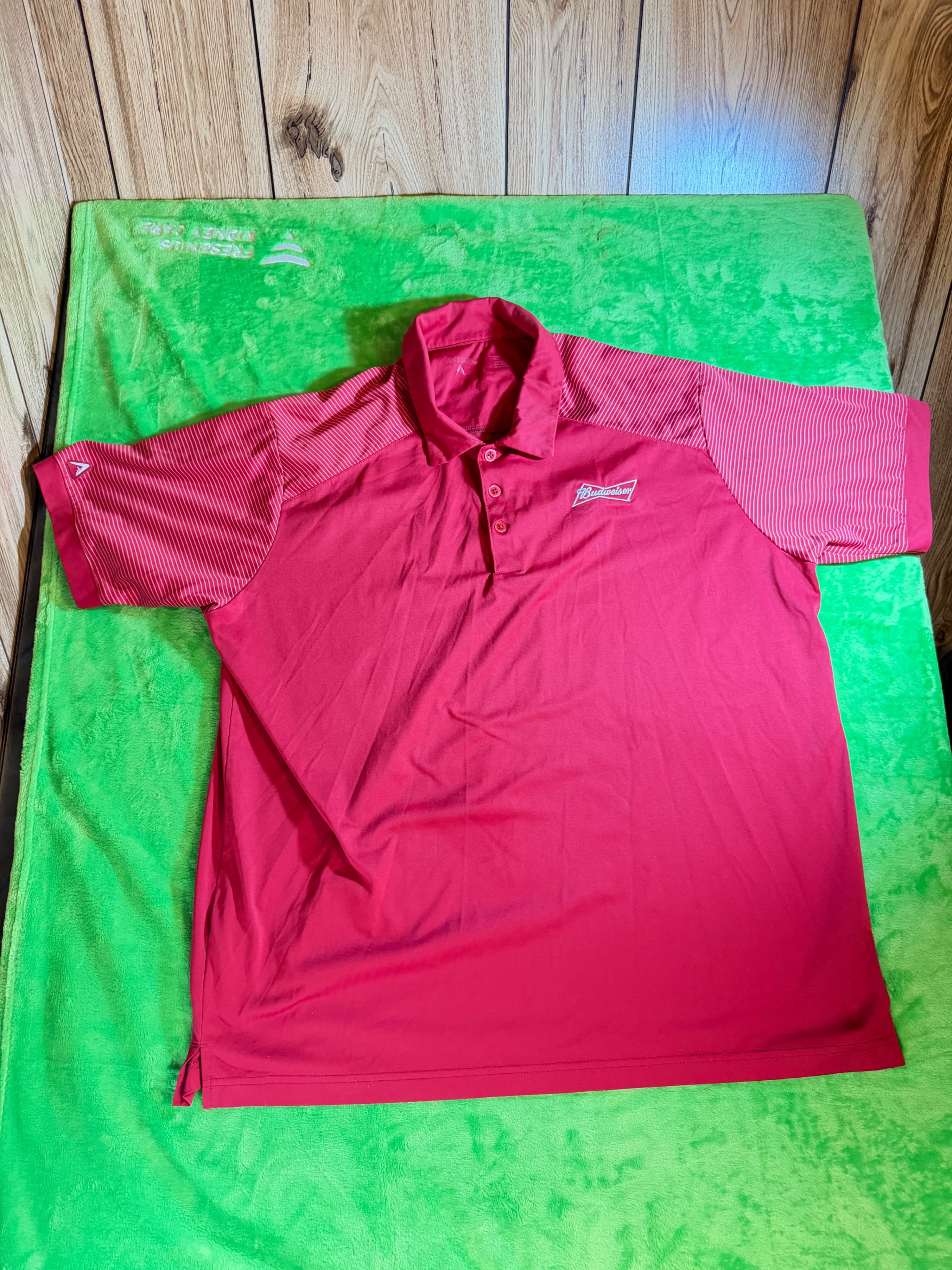 Antigua Budweiser Polo Shirt Mens XL Red Performance Golf Embroidered Beer Logo - Image 1