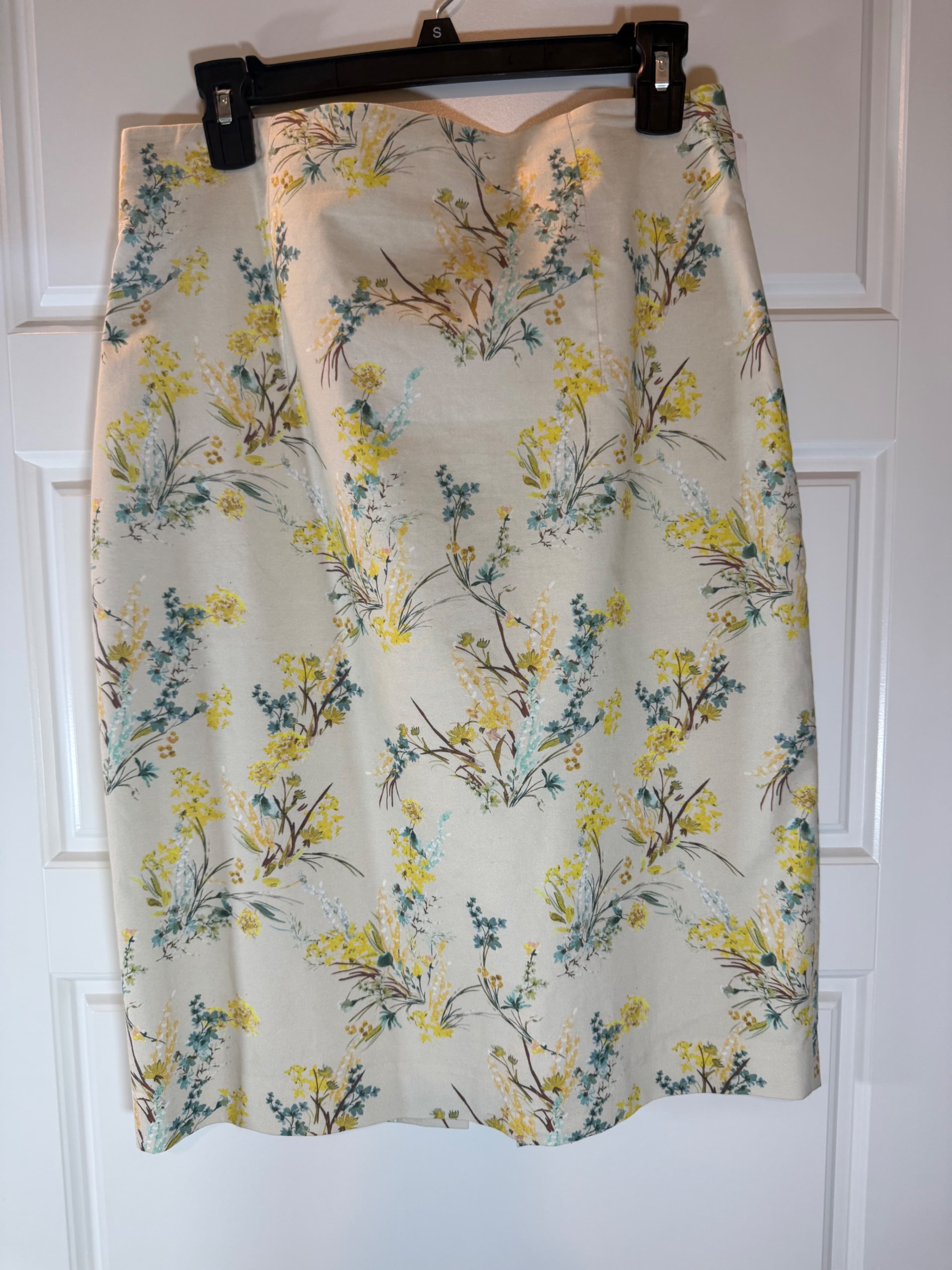 Floral Print Skirt with Yellow and Blue Accents