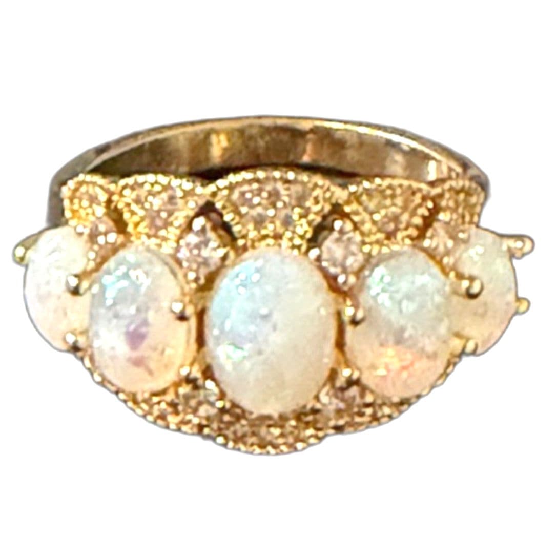 Beautiful Synthetic Opal Ring Hypoallergic - Thumbnail 2