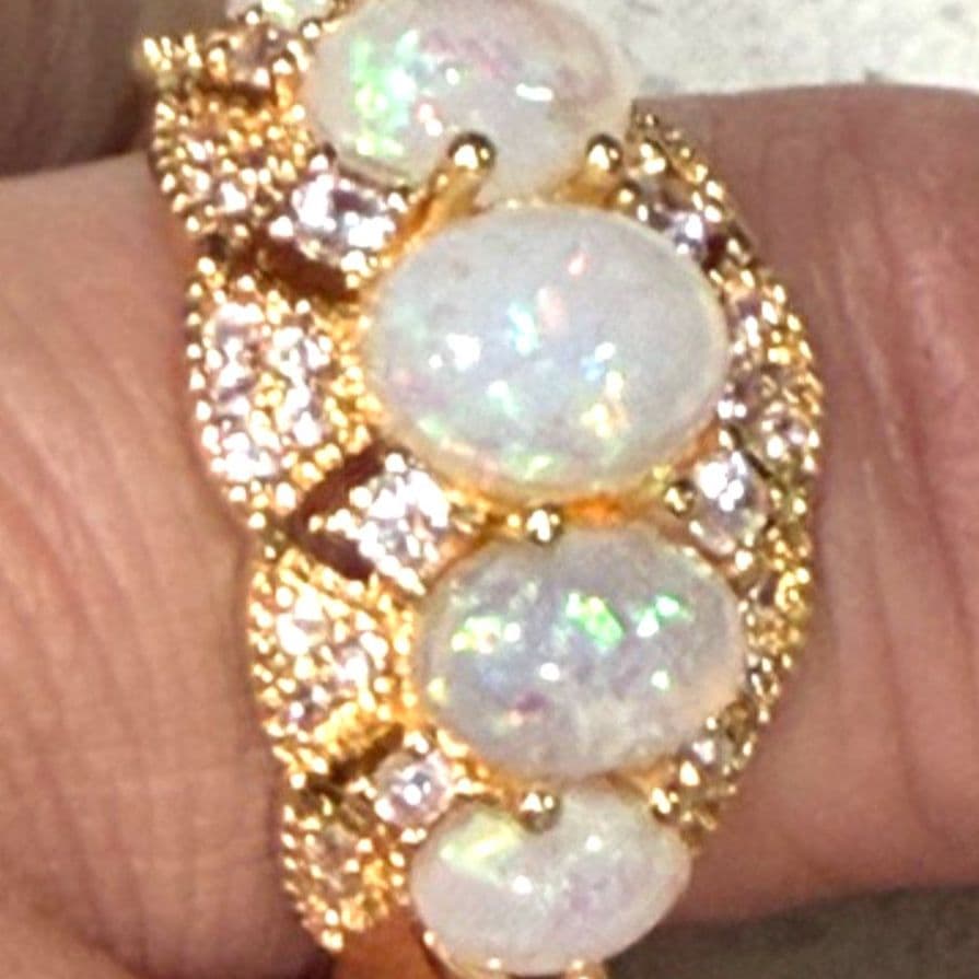 Beautiful Synthetic Opal Ring Hypoallergic - Thumbnail 7