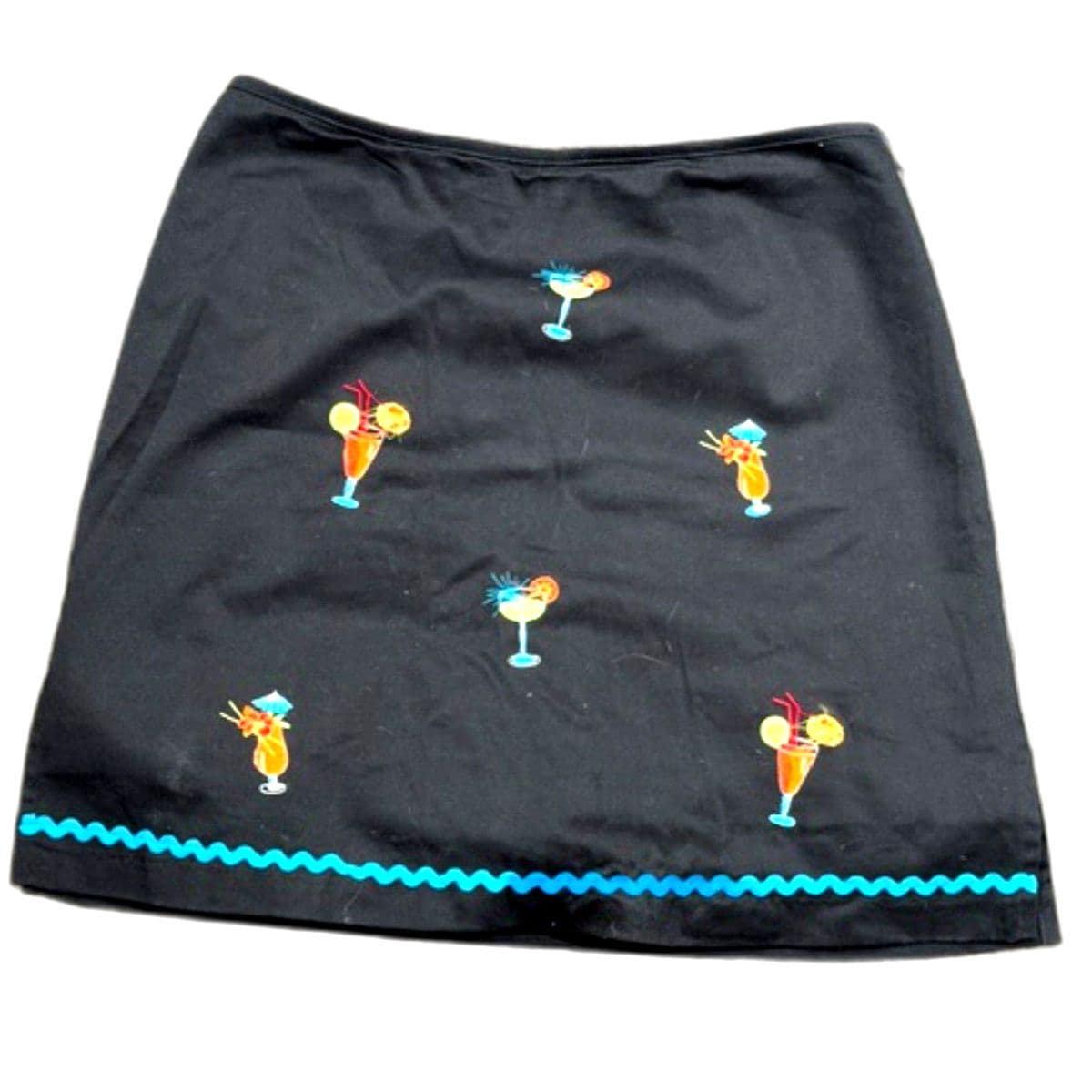 Bamboo Traders Skort Size 8 Black Embroidered Cocktail Tropical Skirt Shorts - Image 1