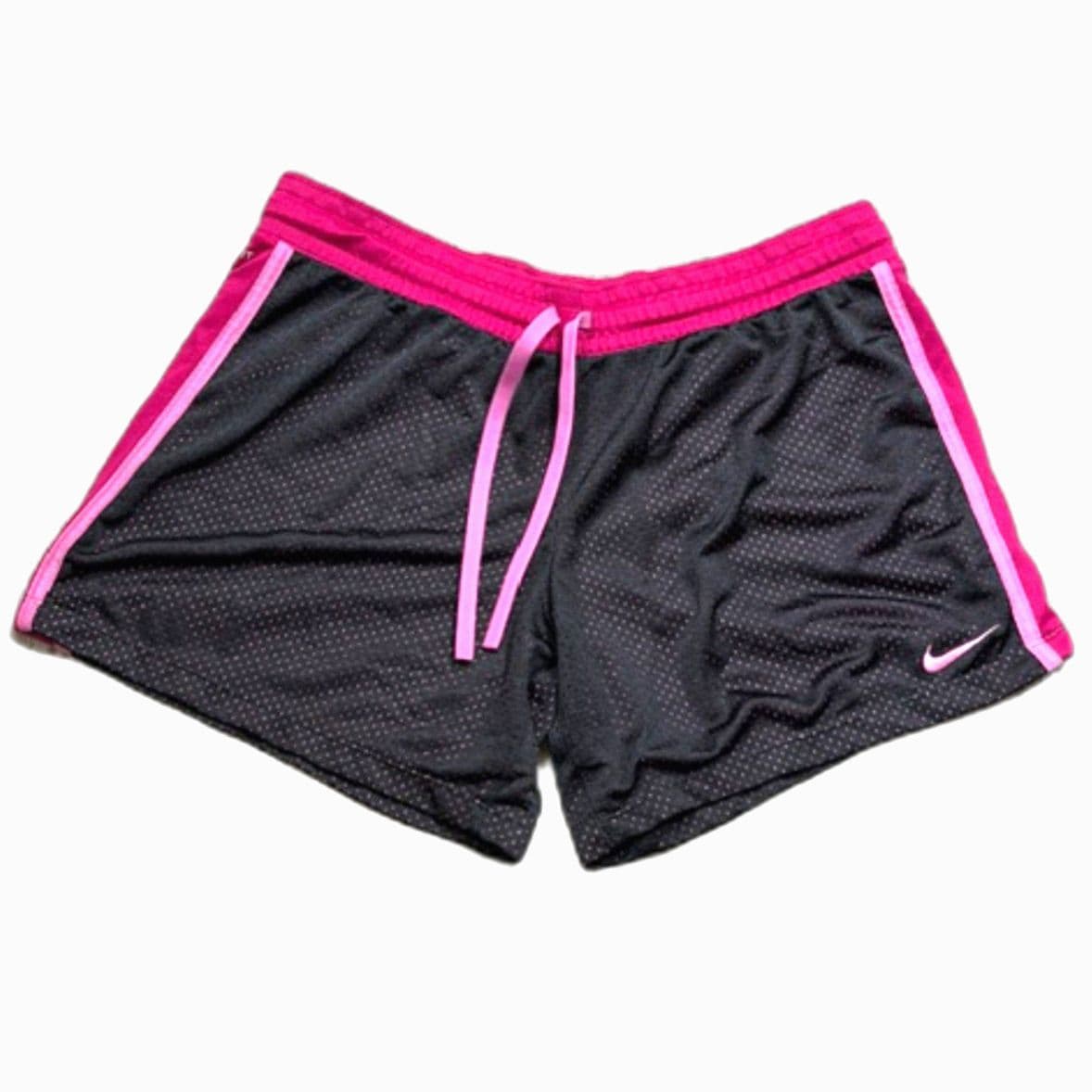 Nike Dri Fit Athletic Shorts Size M Black Pink Running Gym Workout Shorts - Image 1