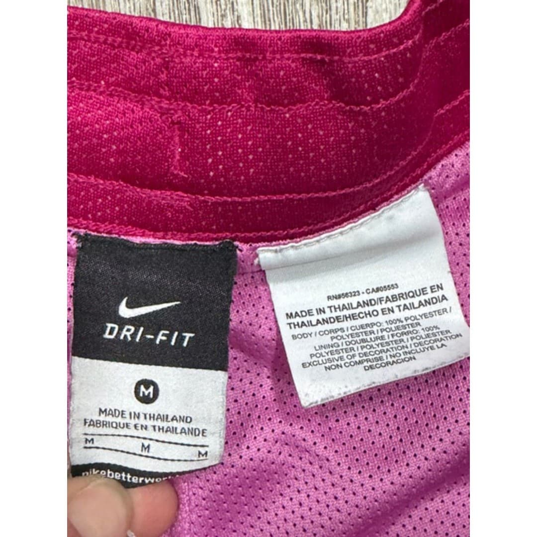 Nike Dri Fit Athletic Shorts Size M Black Pink Running Gym Workout Shorts - Thumbnail 4