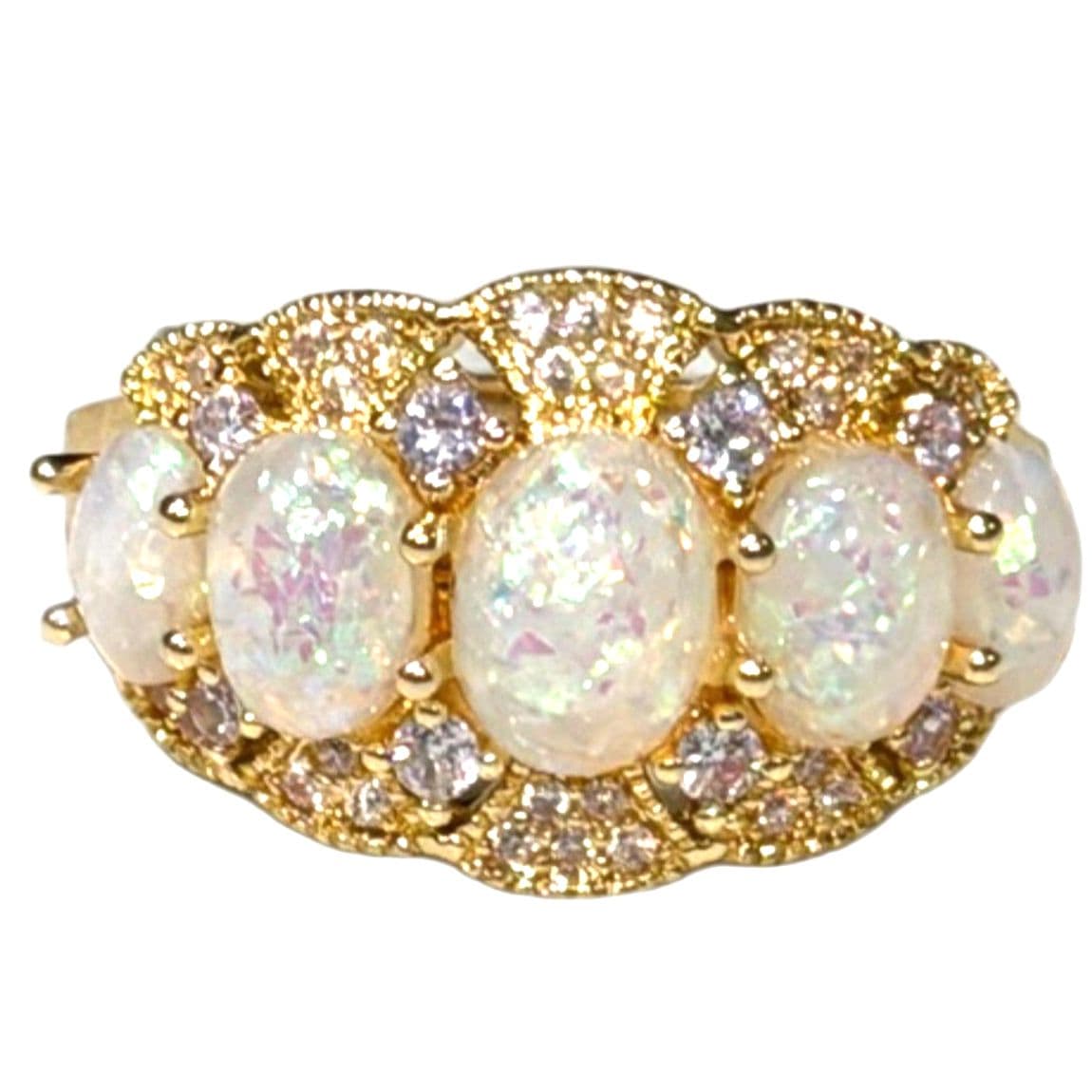 Beautiful Synthetic Opal Ring Hypoallergic - Thumbnail 6