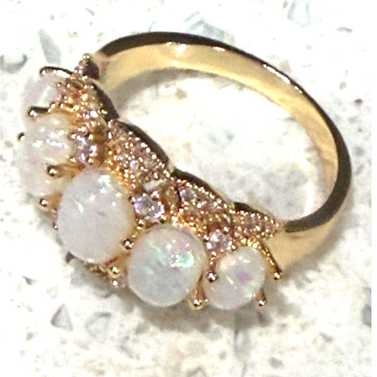Beautiful Synthetic Opal Ring Hypoallergic - Thumbnail 8