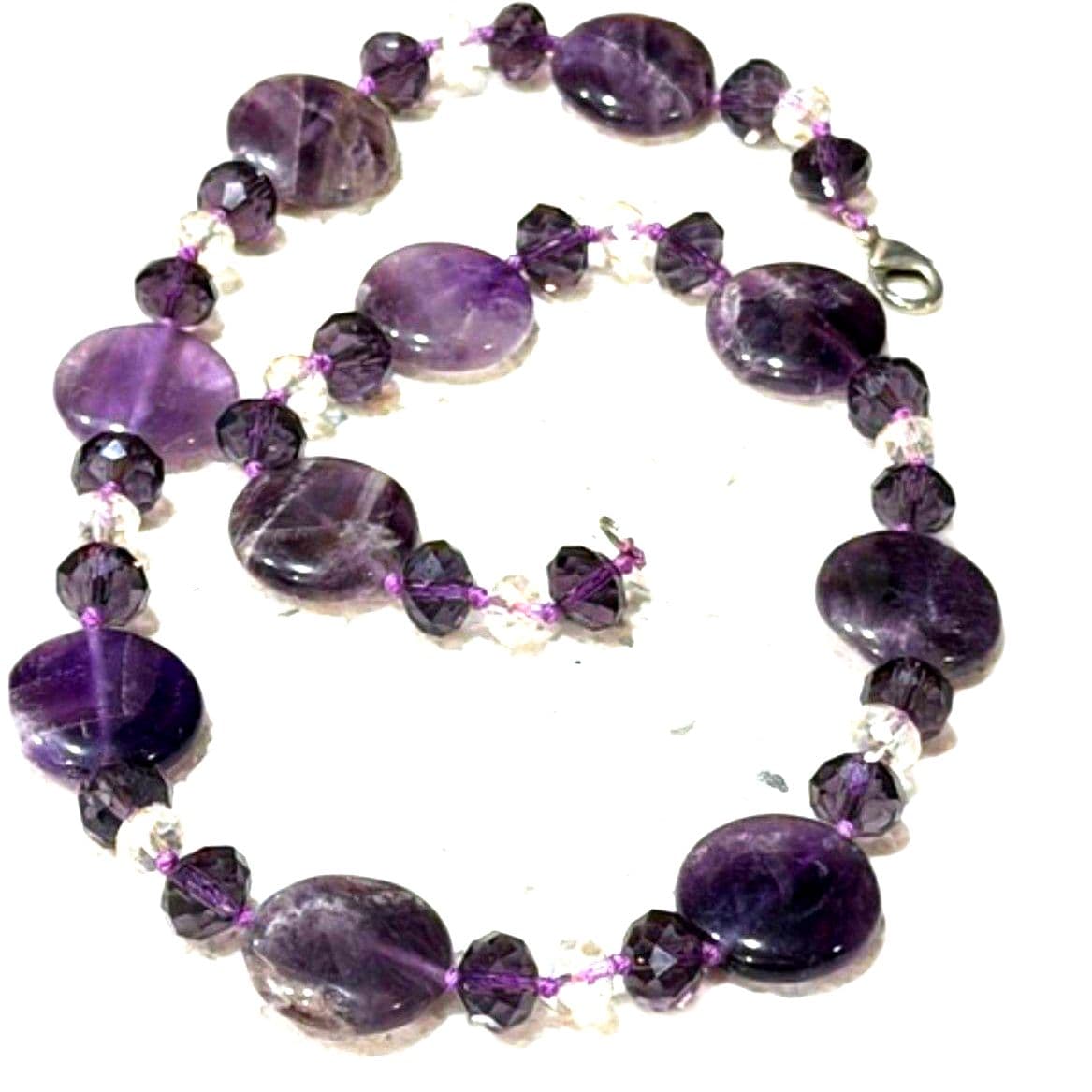 Amethyst Purple Beaded Necklace Graduated Bead Statement Necklace - Thumbnail 3