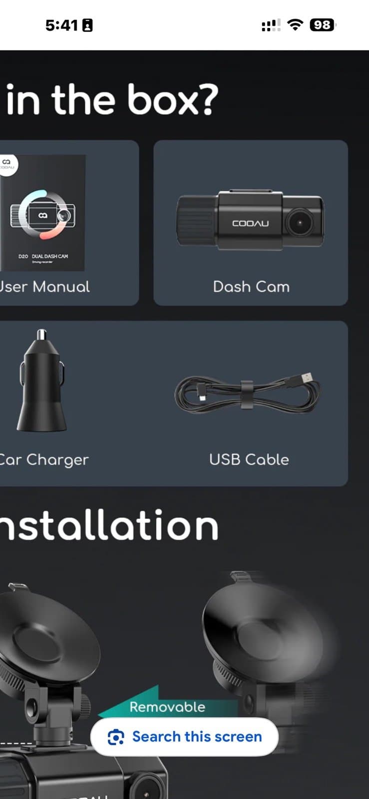 COOAU Dual Dash Cam Front and Inside, Built-in GPS and WI-FI - Thumbnail 11