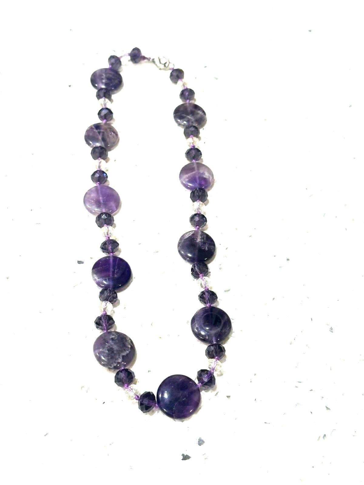 Amethyst Purple Beaded Necklace Graduated Bead Statement Necklace - Thumbnail 7