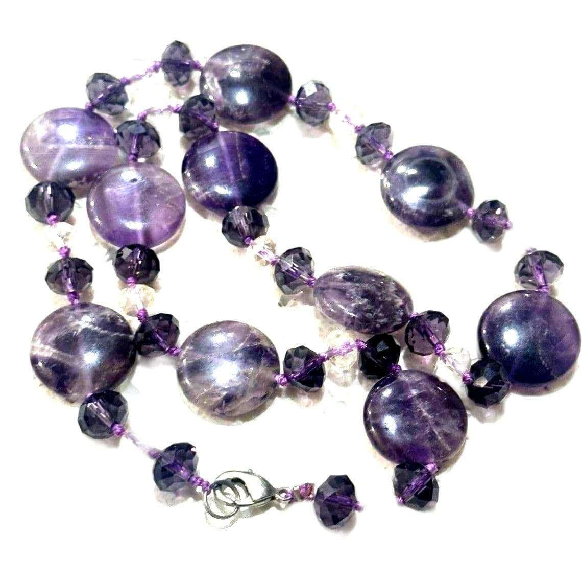 Amethyst Purple Beaded Necklace Graduated Bead Statement Necklace - Thumbnail 6