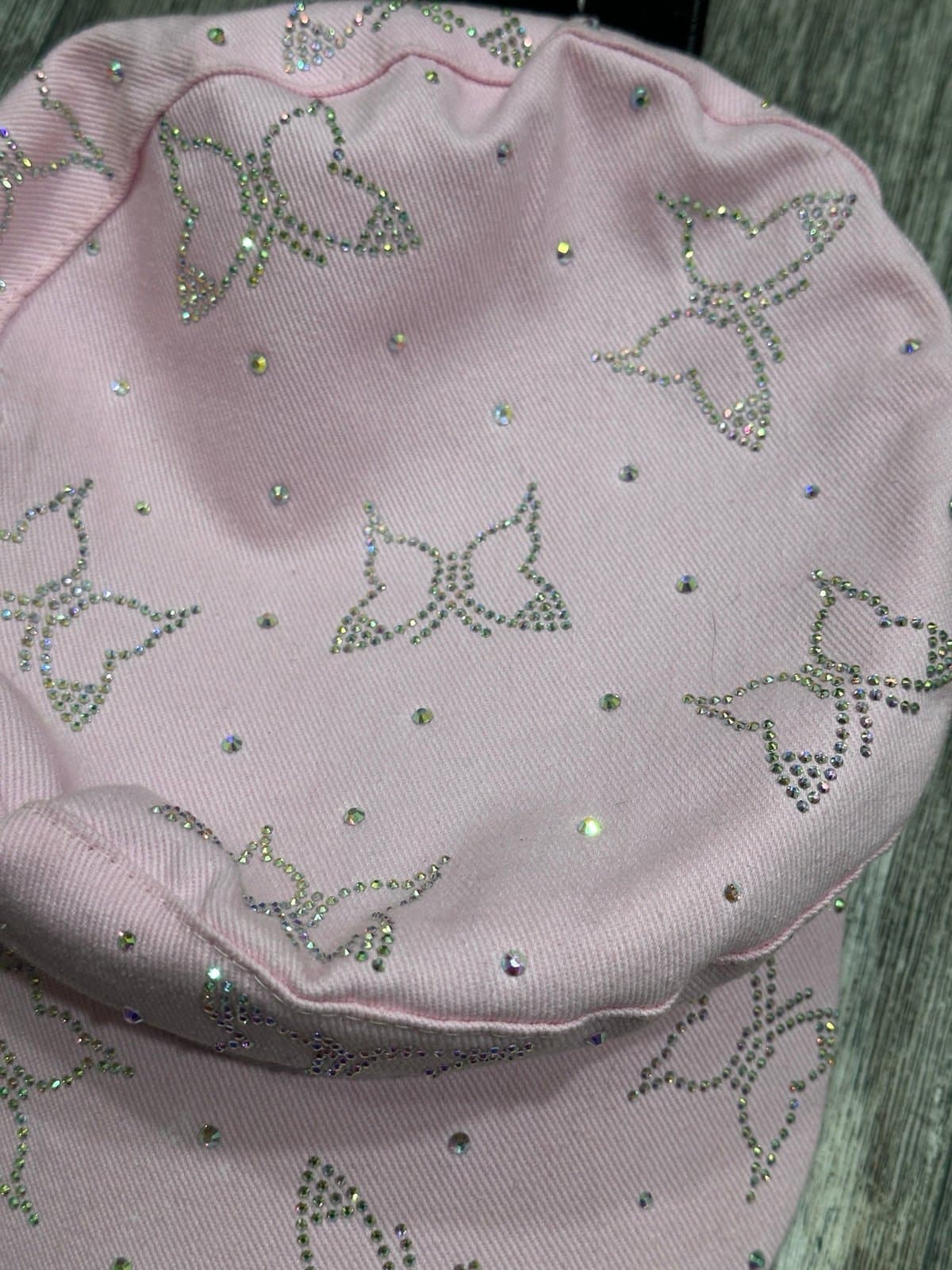 CG New York RHINESTONE BLING BUTTERFLY WOMEN'S HAT BALL CAP PINK - Thumbnail 2