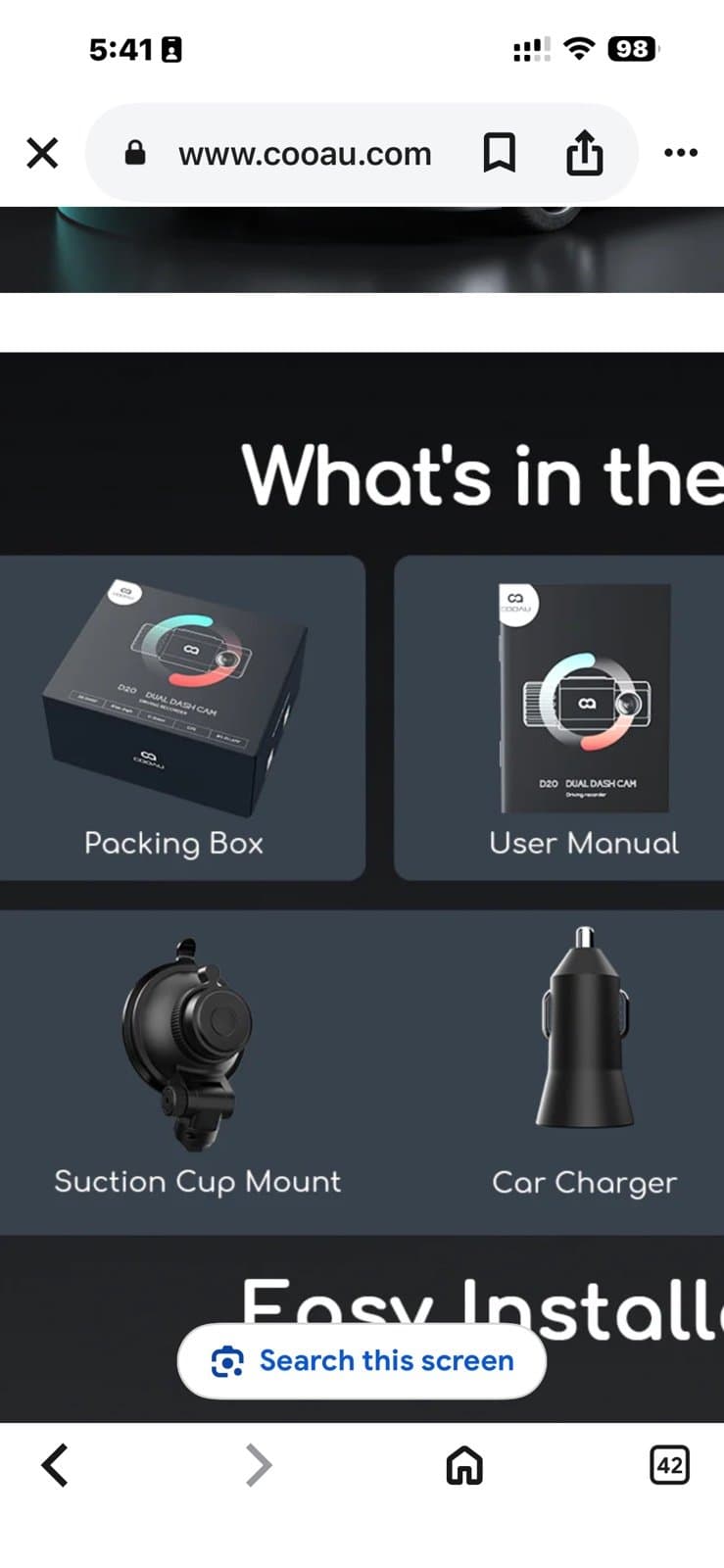 COOAU Dual Dash Cam Front and Inside, Built-in GPS and WI-FI - Thumbnail 10