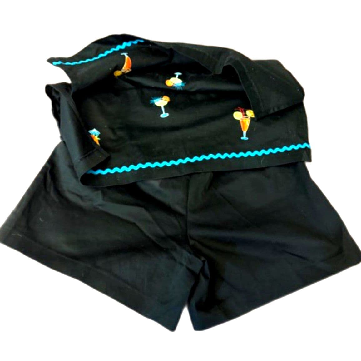 Bamboo Traders Skort Size 8 Black Embroidered Cocktail Tropical Skirt Shorts - Thumbnail 4