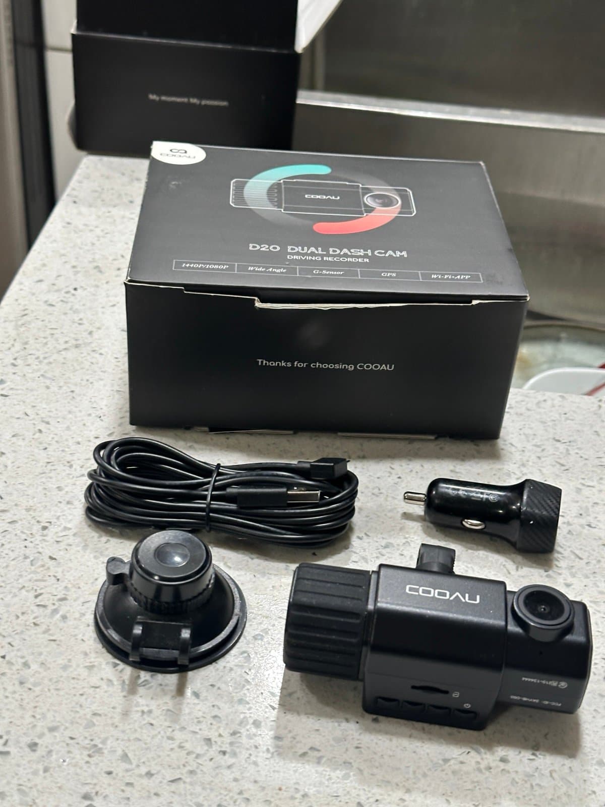 COOAU Dual Dash Cam Front and Inside, Built-in GPS and WI-FI - Thumbnail 5