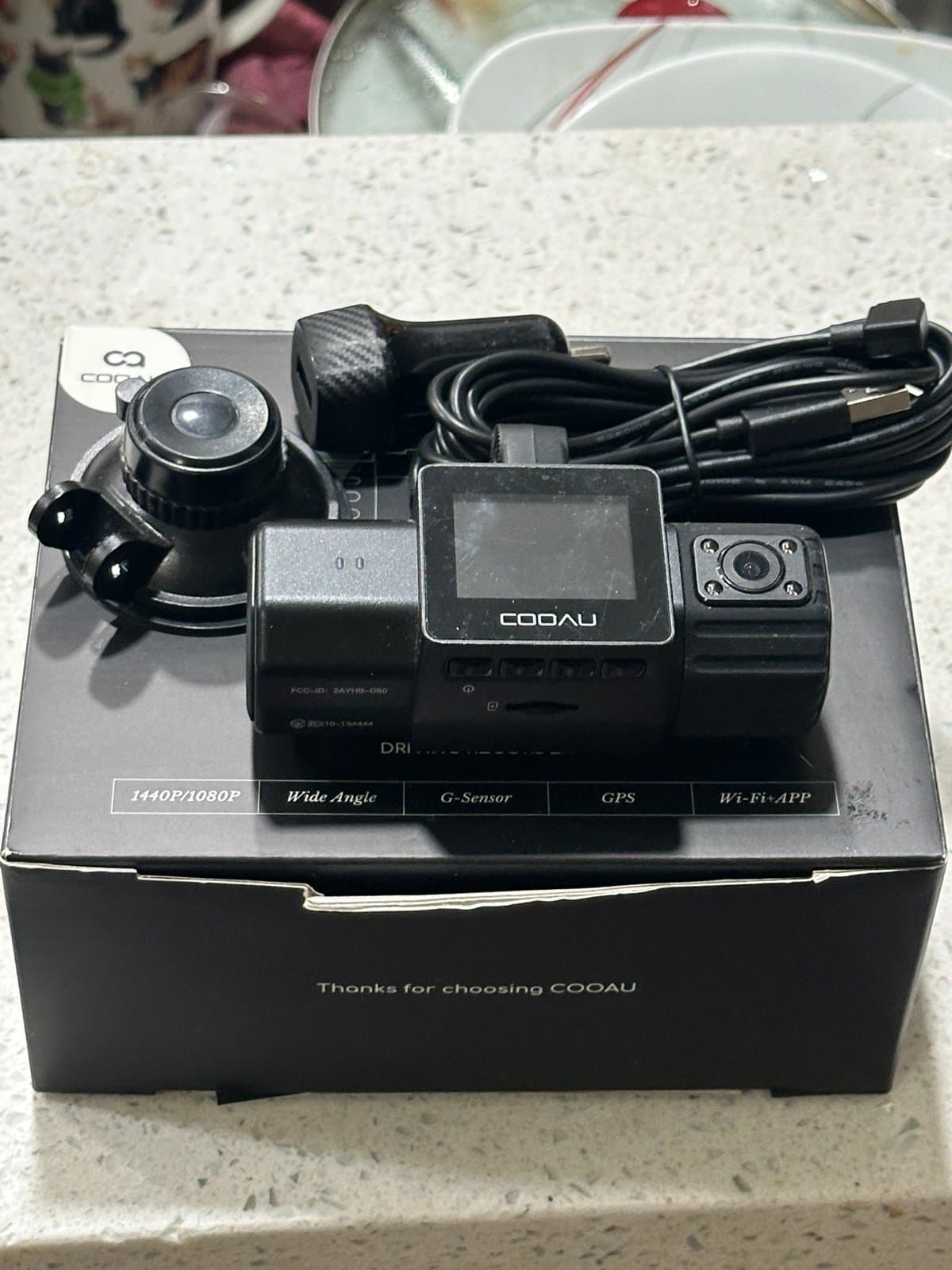 COOAU Dual Dash Cam Front and Inside, Built-in GPS and WI-FI - Image 1