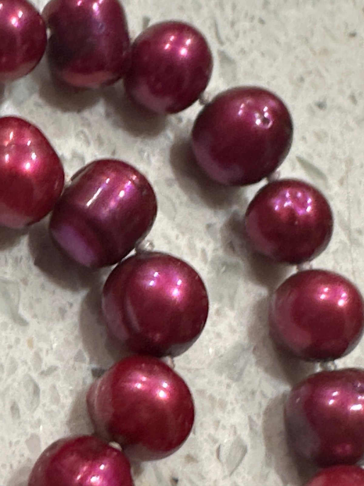 Natural south sea genuine red purple round pearl necklace - Thumbnail 4
