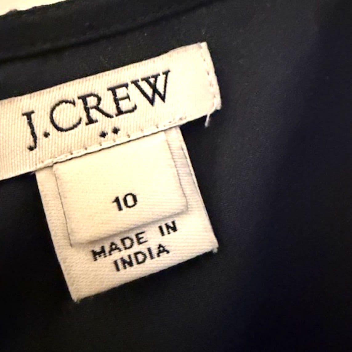 J.Crew Navy Blue Swiss Dot Ruffle Blouse Size 10 Sheer Long Sleeve Top - Thumbnail 9