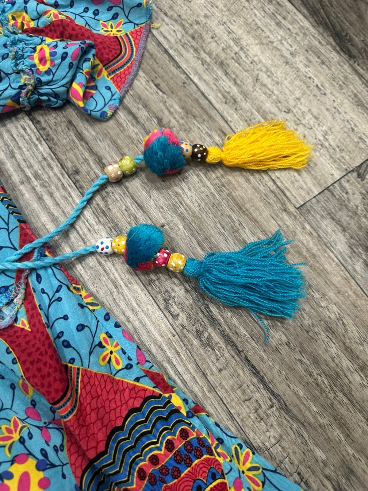 Beautiful Boho style mandala dress with tassels - Thumbnail 5