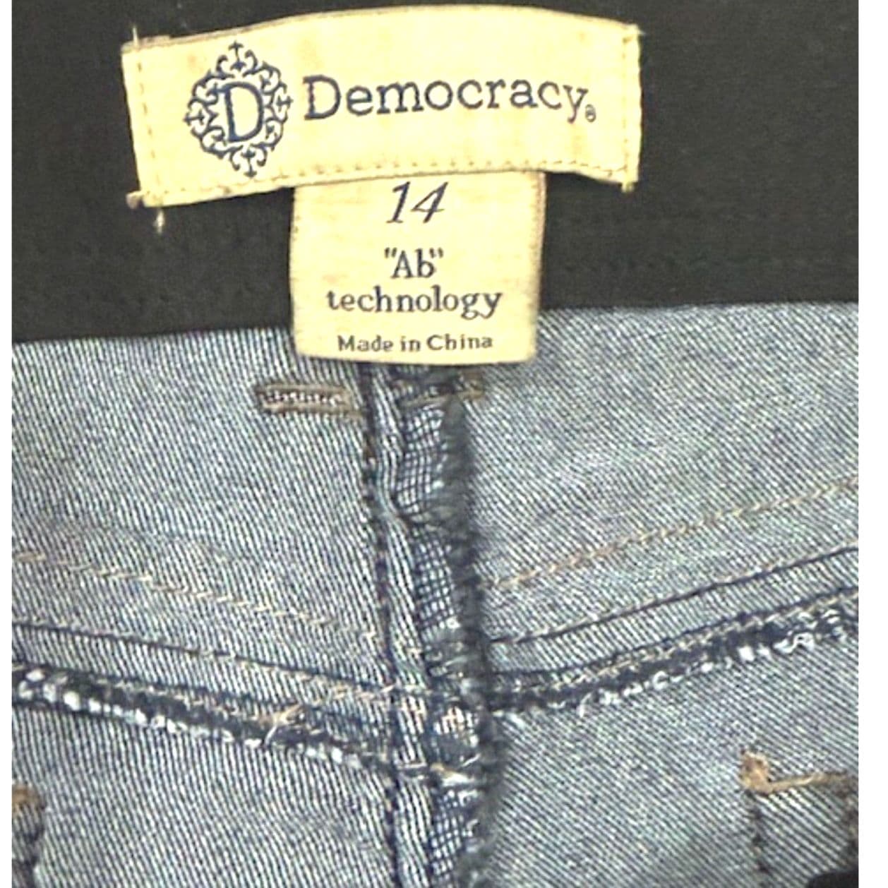 Democracy Ab Technology Jeans Size 14 Dark Wash Skinny Stretch Denim Mid Rise - Thumbnail 7