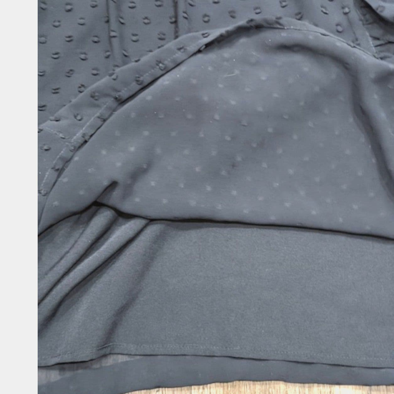 J.Crew Navy Blue Swiss Dot Ruffle Blouse Size 10 Sheer Long Sleeve Top - Thumbnail 10