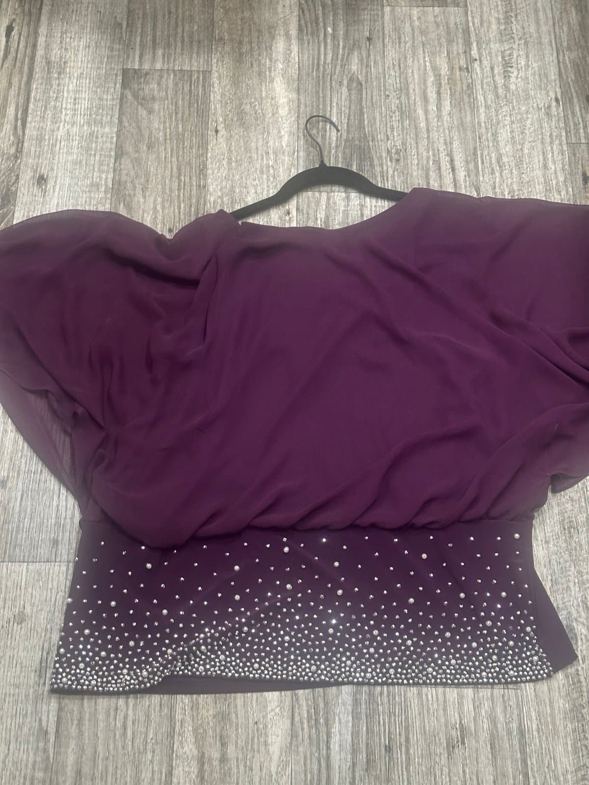 MSK Embellished Chiffon Blouse Purple - Thumbnail 9