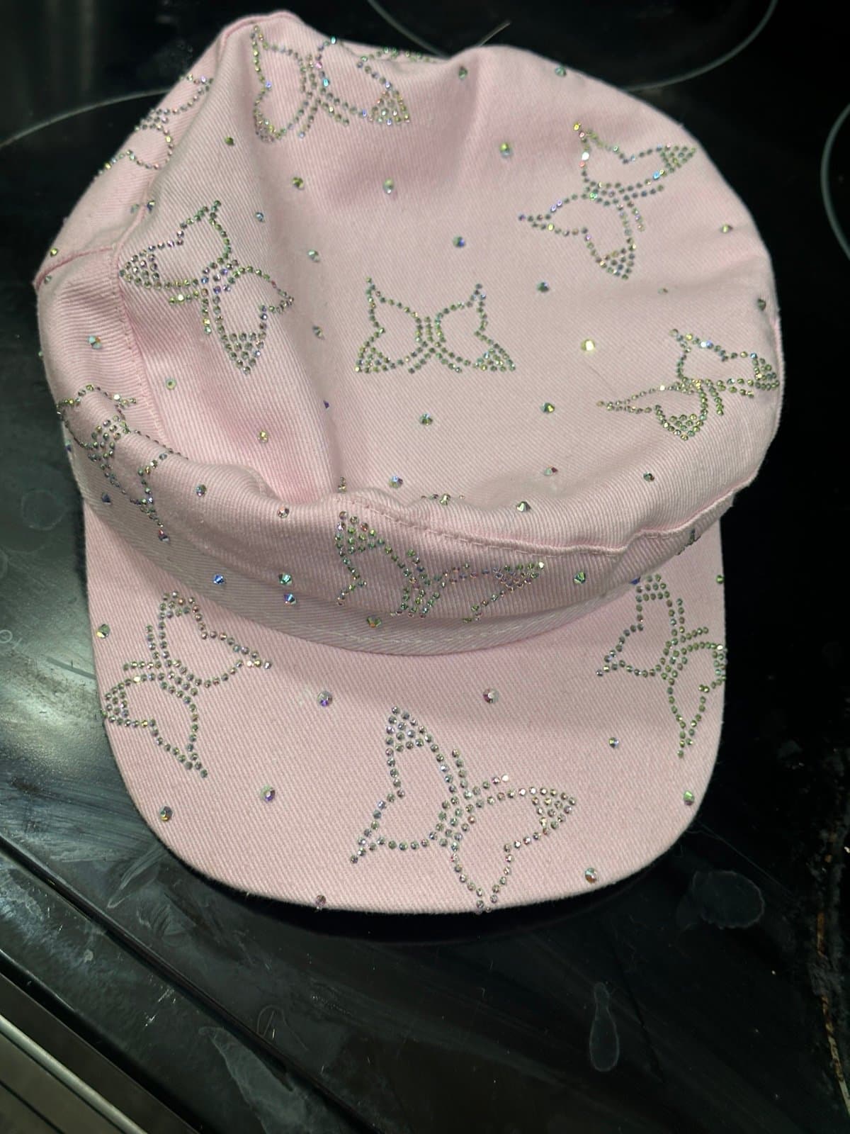 CG New York RHINESTONE BLING BUTTERFLY WOMEN'S HAT BALL CAP PINK - Thumbnail 3