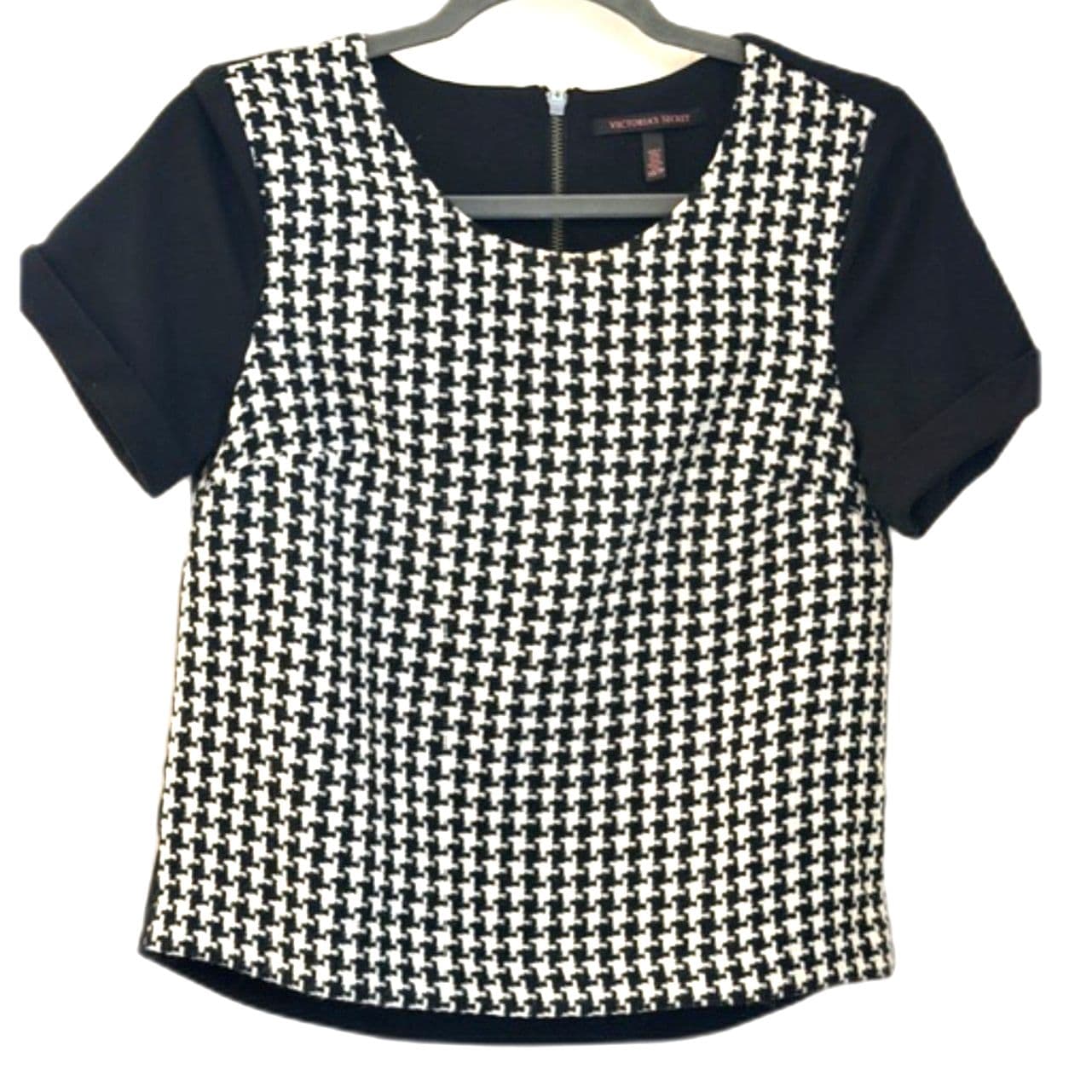 Victoria’s Secret Houndstooth Top Structured Blouse Short Sleeve XS - Image 1