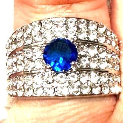 Blue Rhinestone Ring size 8 - Thumbnail 7