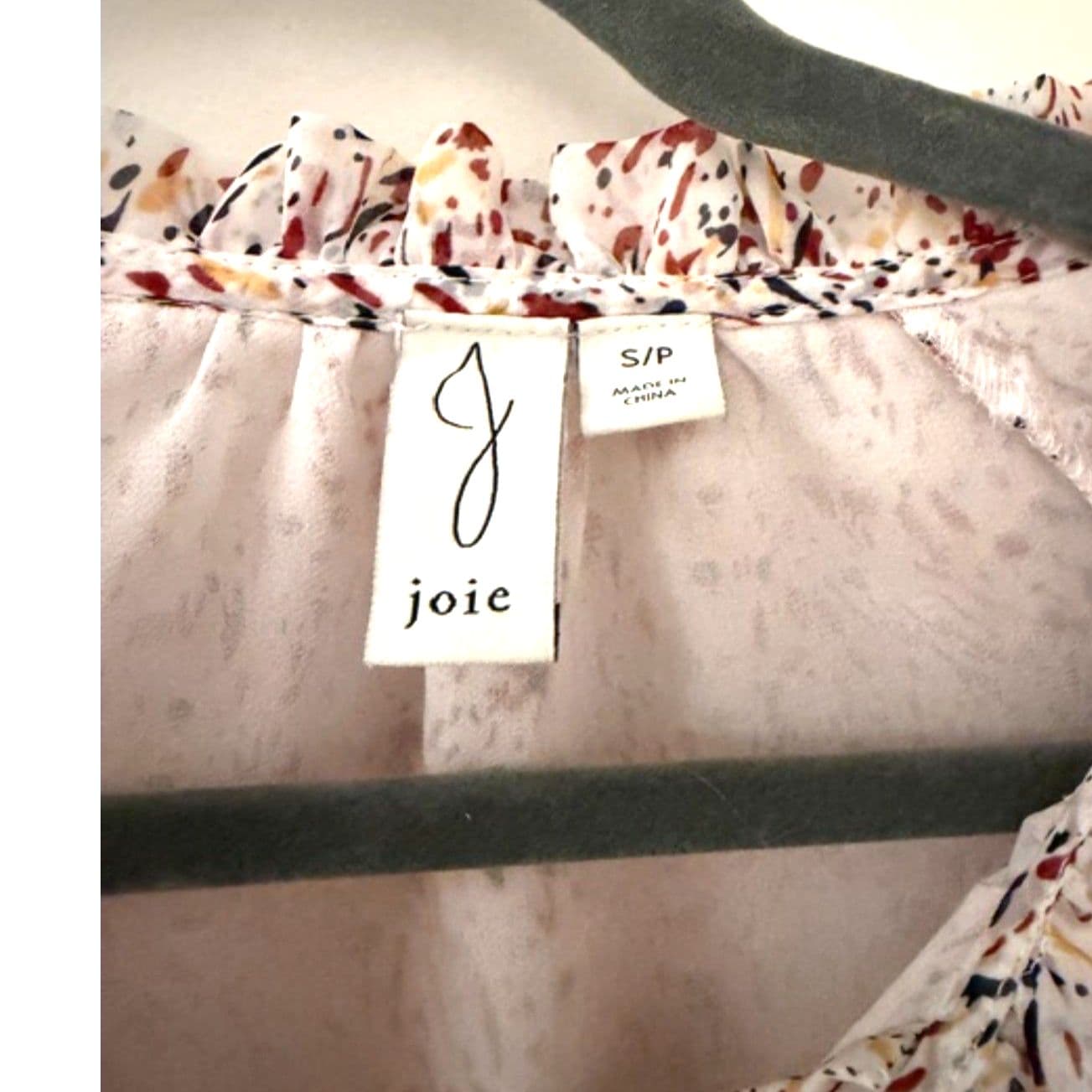 Joie Ruffle Sleeve Blouse Small Silk Style Top Feminine Lightweight Shirt - Thumbnail 8